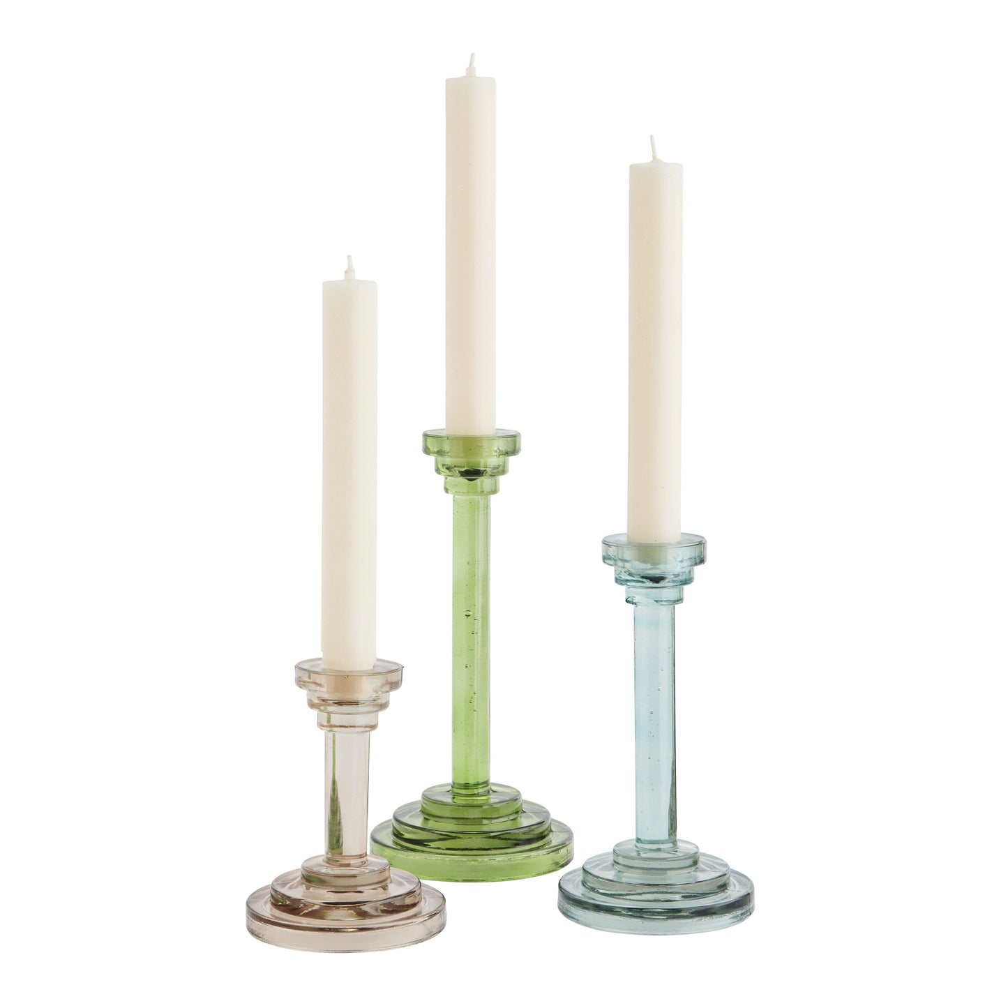 Bougeoirs hauts verre X3