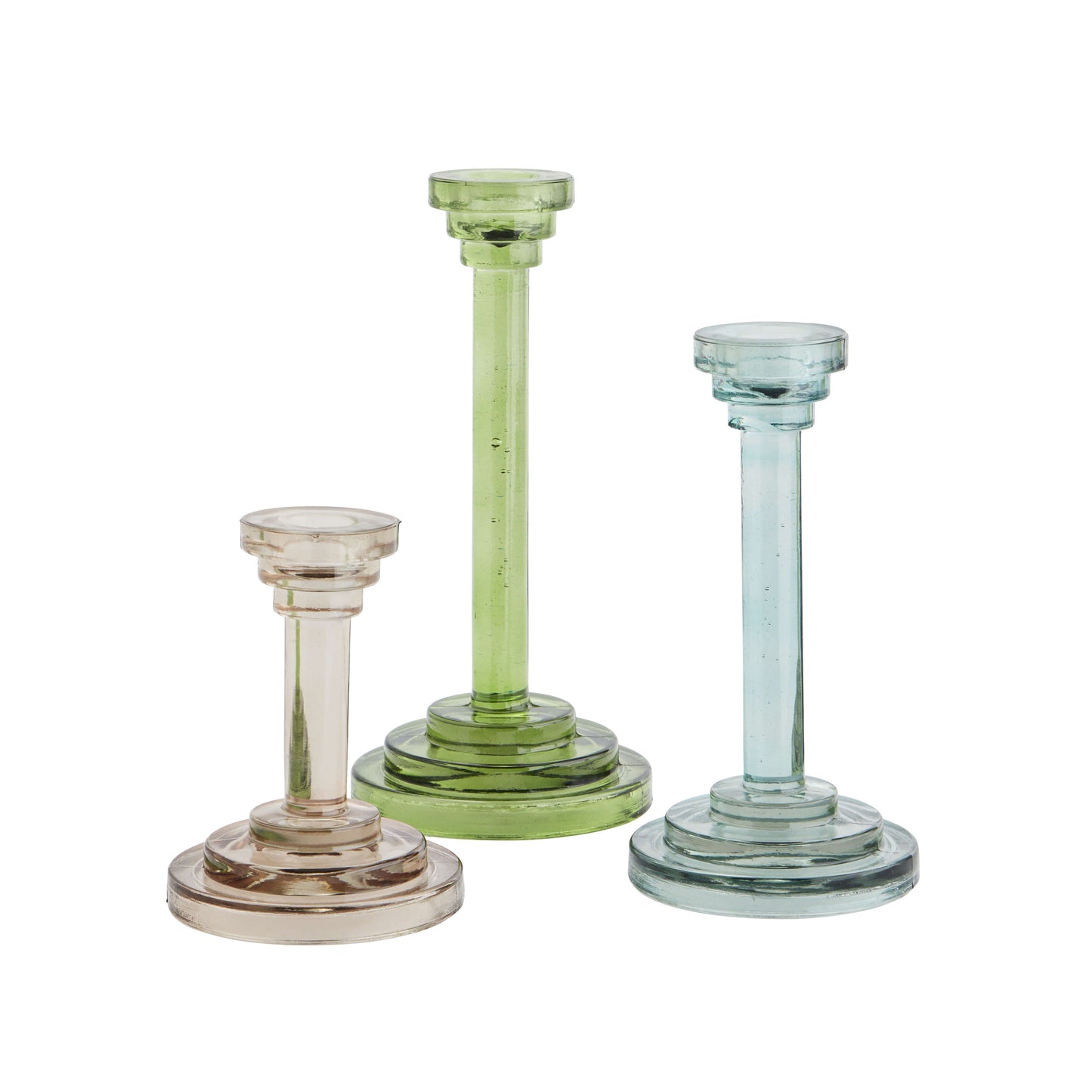 Bougeoirs hauts verre X3