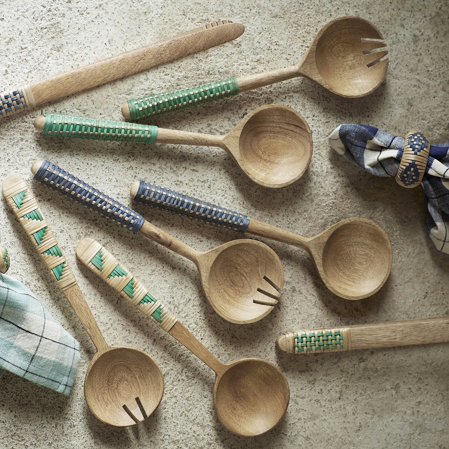 Couverts de service en bois & bambou