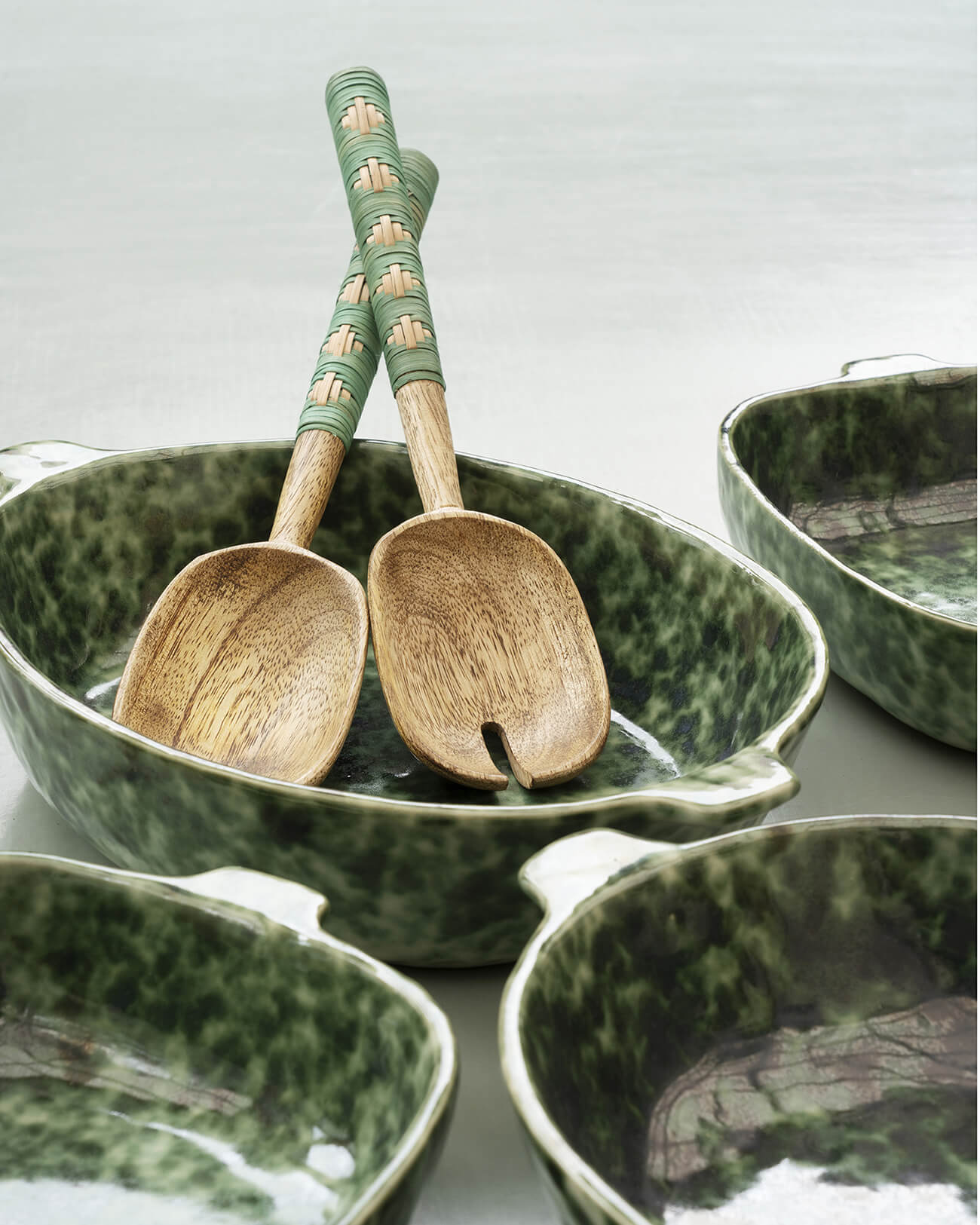 Couverts de service en bois & bambou