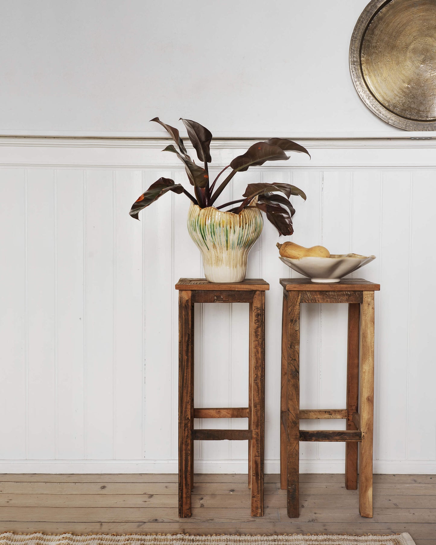 Plat céramique rétro floral