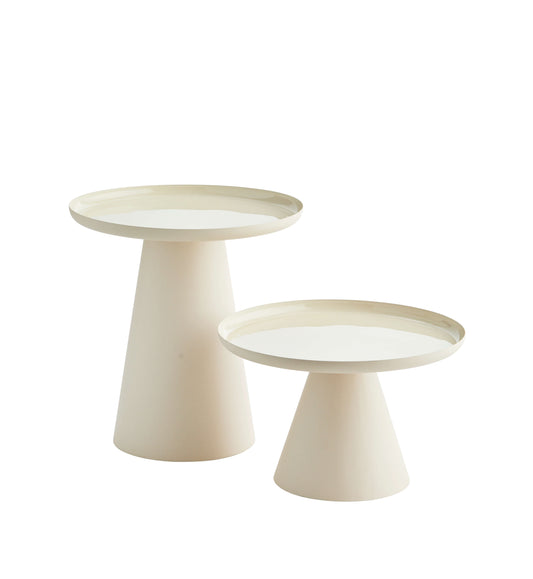 Tables d'appoint métal laqué - Ivoire