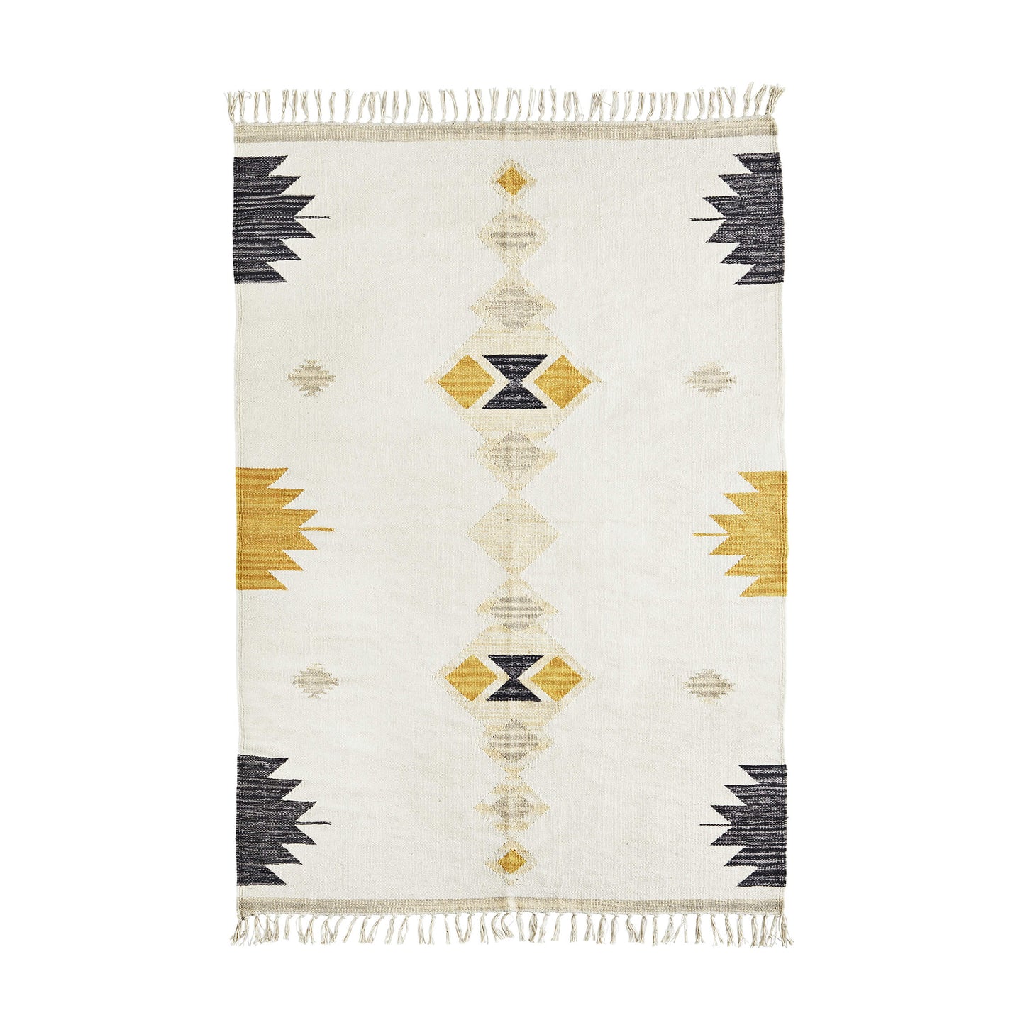 Tapis Kilim coton 120x180 - Naturel/nuit