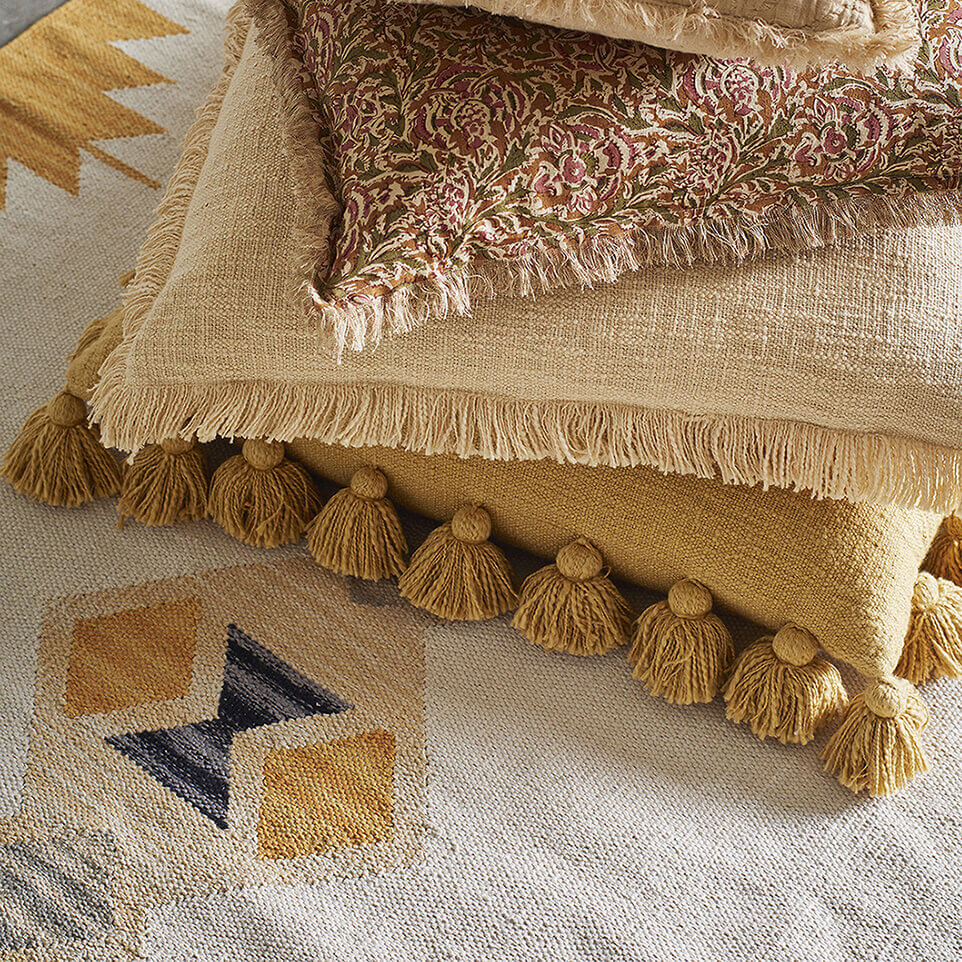 Tapis Kilim coton 120x180 - Naturel/nuit
