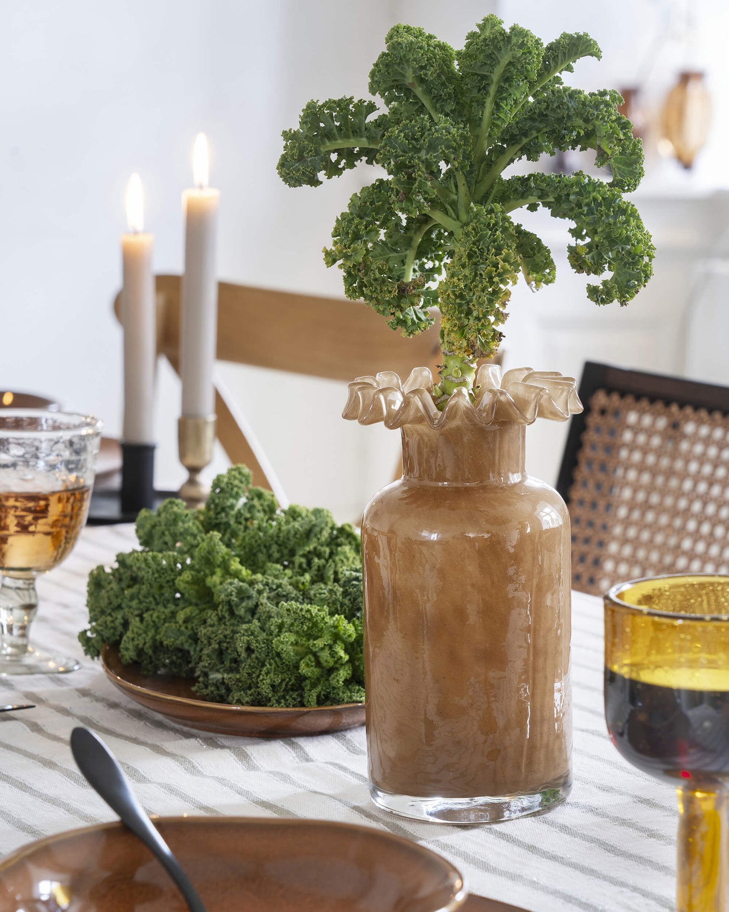 Vase en verre soufflé - Caramel