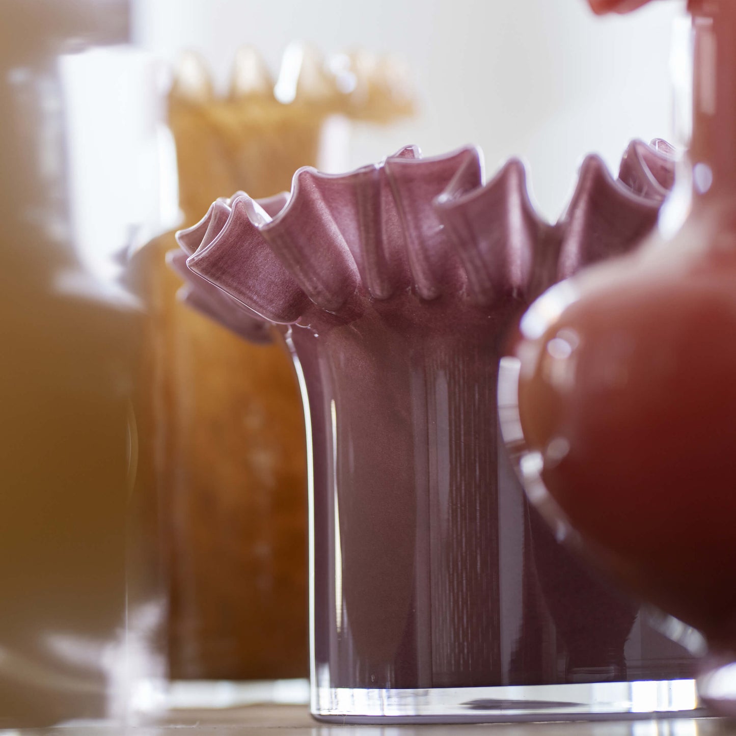 Vase en verre soufflé - Prune