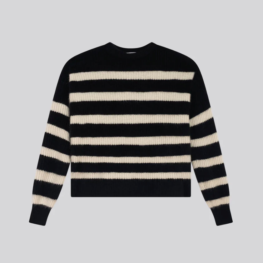 Pull marinière "Fox Wool" - Noir/écru