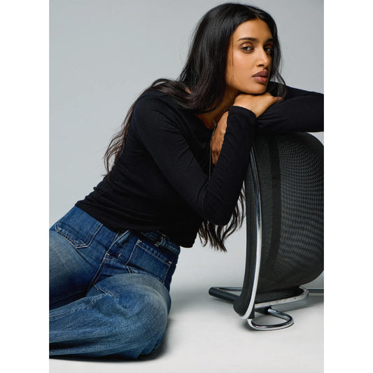 Tee-shirt coton & cachemire - Noir