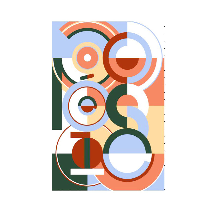 Fouta/Drap de plage "Rêve ta Poésie" - Corail/nuage