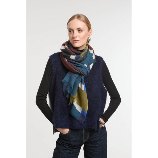 Foulard en laine "Petra" - Bleu