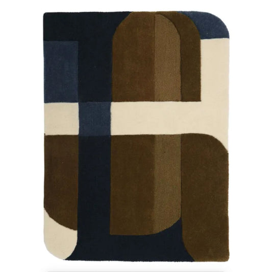 Tapis "Calice" laine 80x120 - Kaki