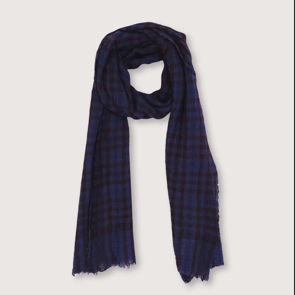 Foulard Vichy N°754 - Navy blue