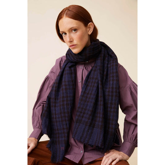 Foulard Vichy N°754 - Navy blue