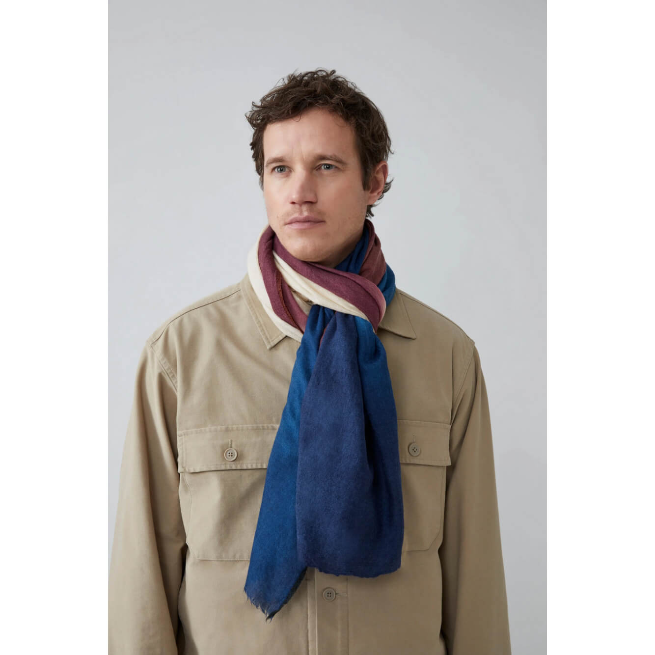Foulard laine & soie "Flag" N°805 - Fig