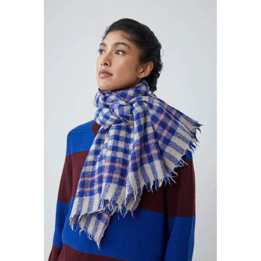 Echarpe laine & soie "Paolo" N°703 - Royal Blue