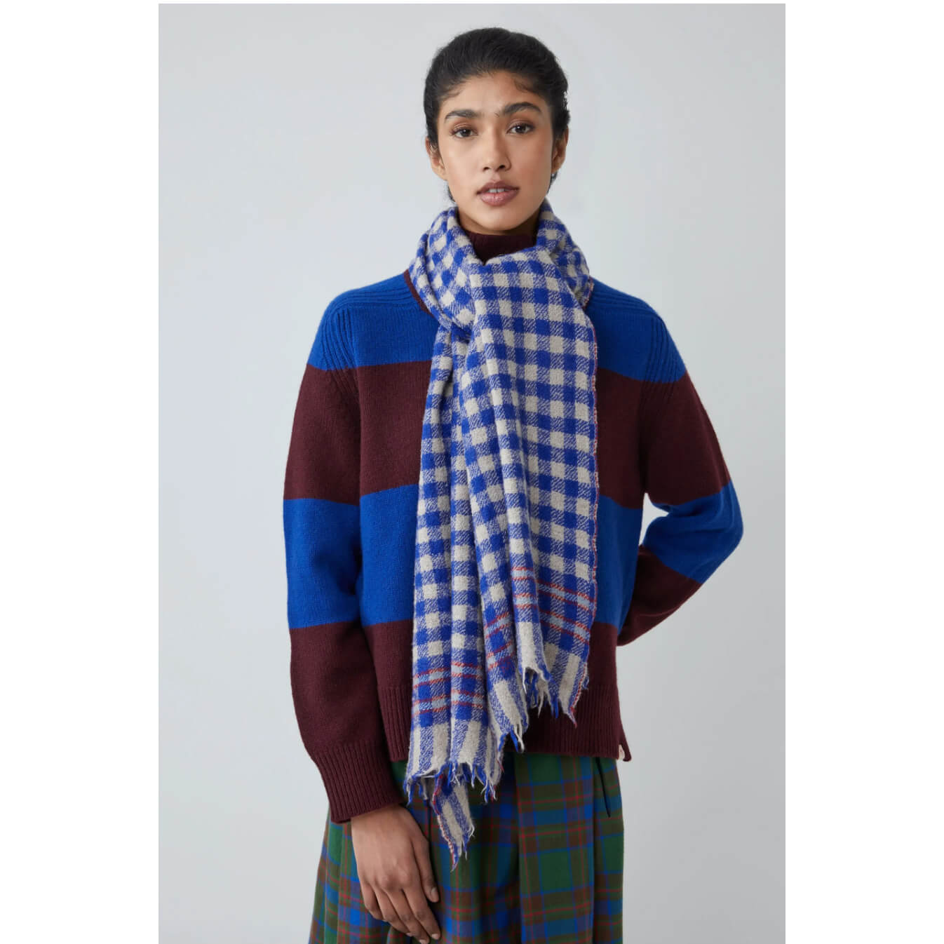 Echarpe laine & soie "Paolo" N°703 - Royal Blue