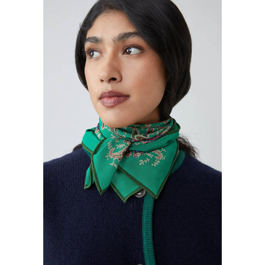 Carré en soie "Colibri" N°763 - Oxford Green