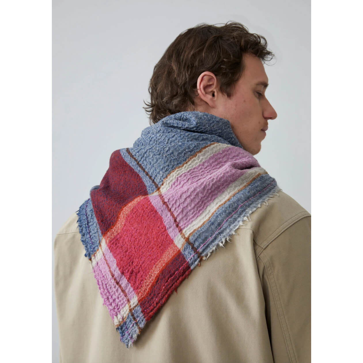 Grand foulard "Maddy" N°687 laine & cachemire - Indigo