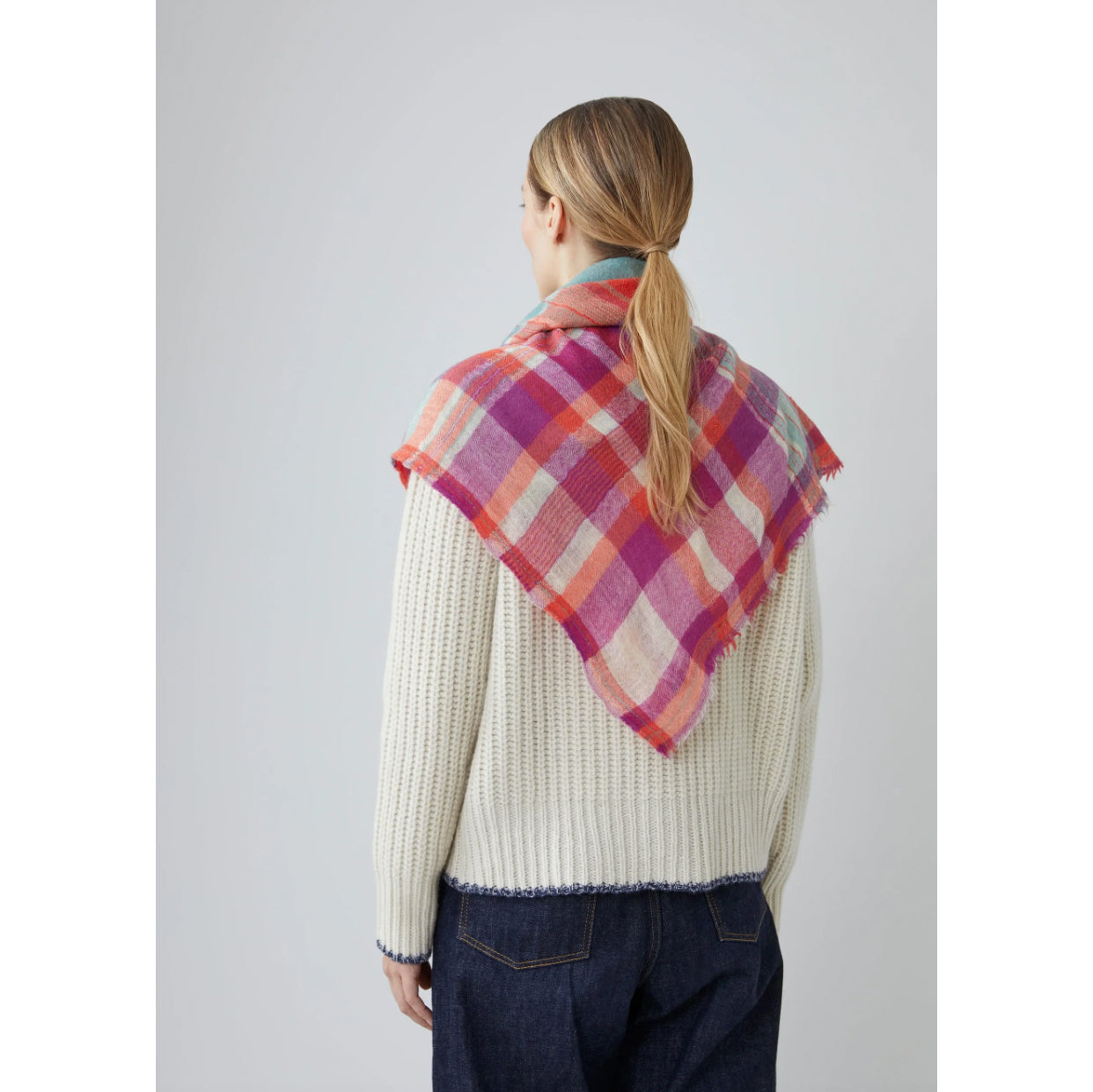 Grand foulard "Chaï" N°752 laine - Azaléa