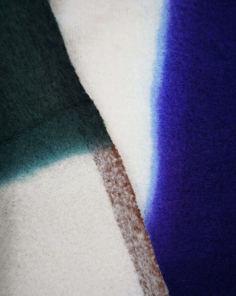 Plaid "83" laine Dip dye - Kaki/ink