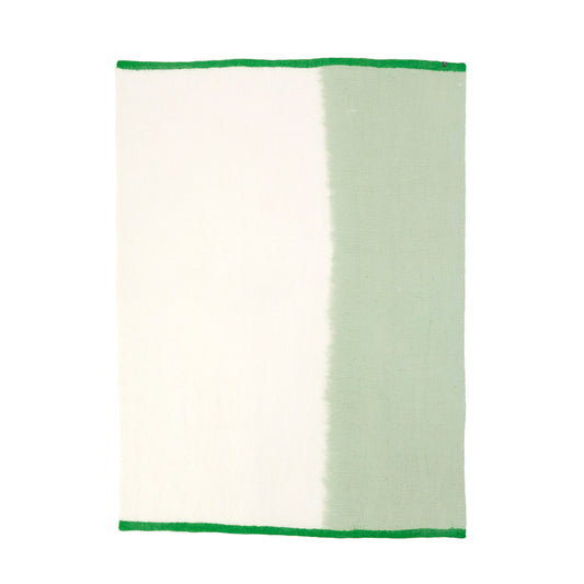 Tapis "Kasko" laine 120x160 - Menthe/Naturel