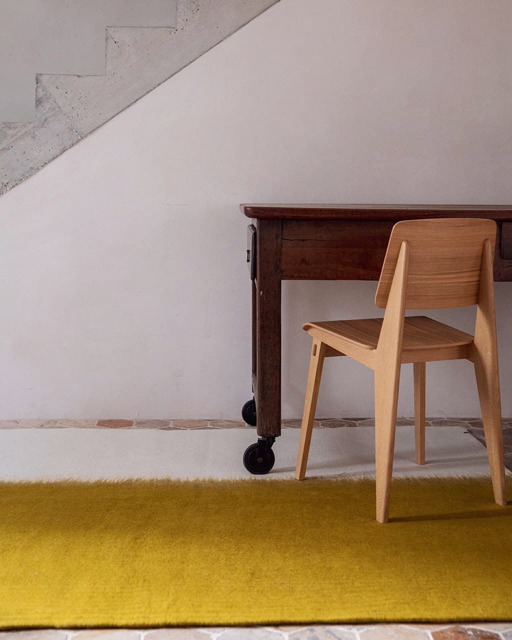 Tapis "Brush large" laine 160x200 - Pistache/Naturel