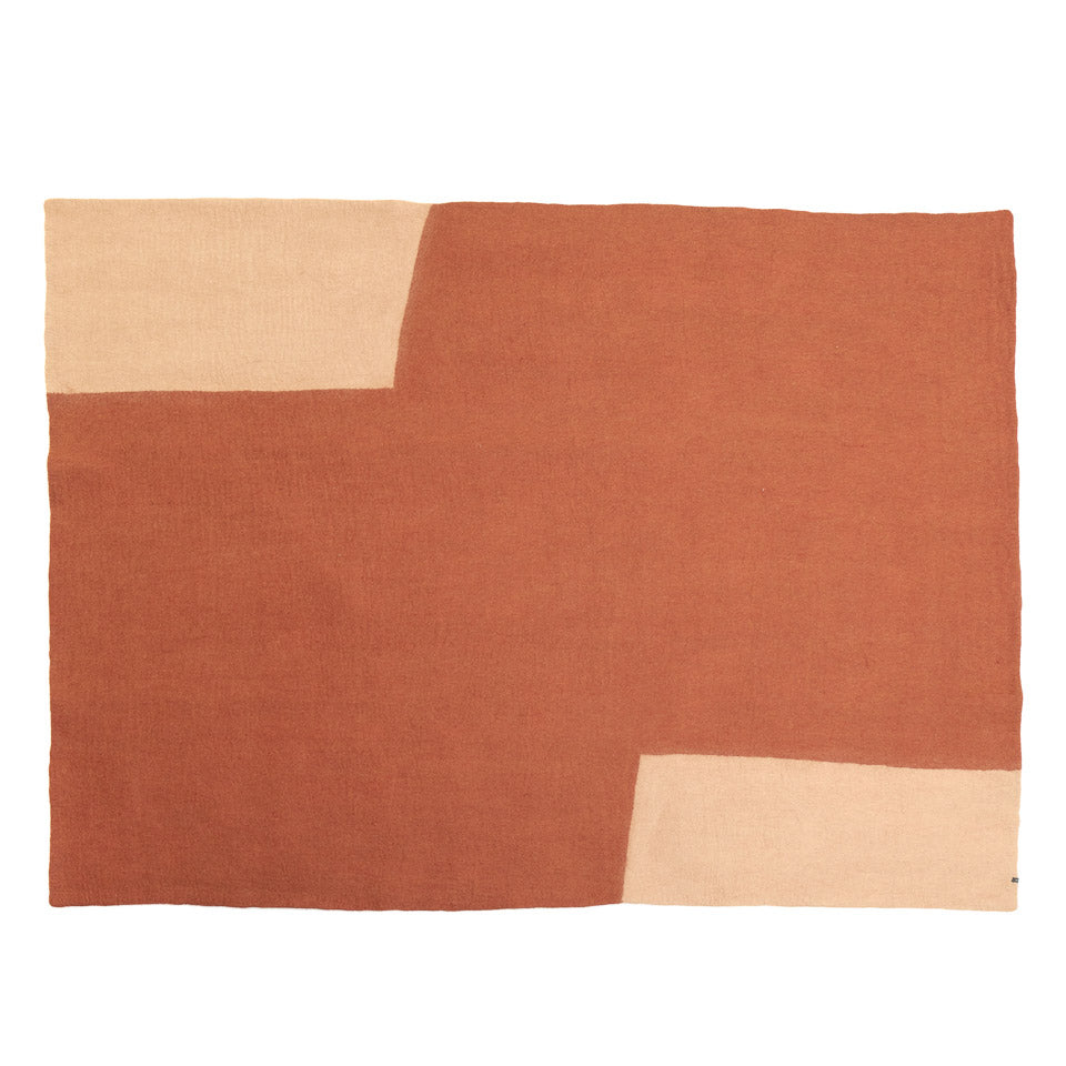 Tapis "Papercut" laine - Corail/nude