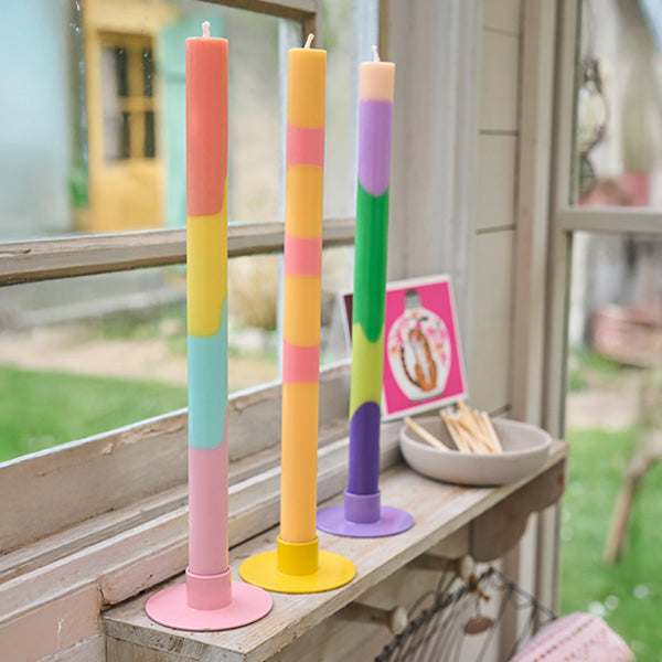 Bougeoir métal laqué - Vert sauge