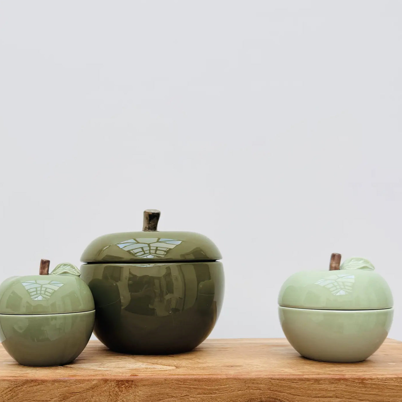 Boîte céramique "Apple" - Kaki