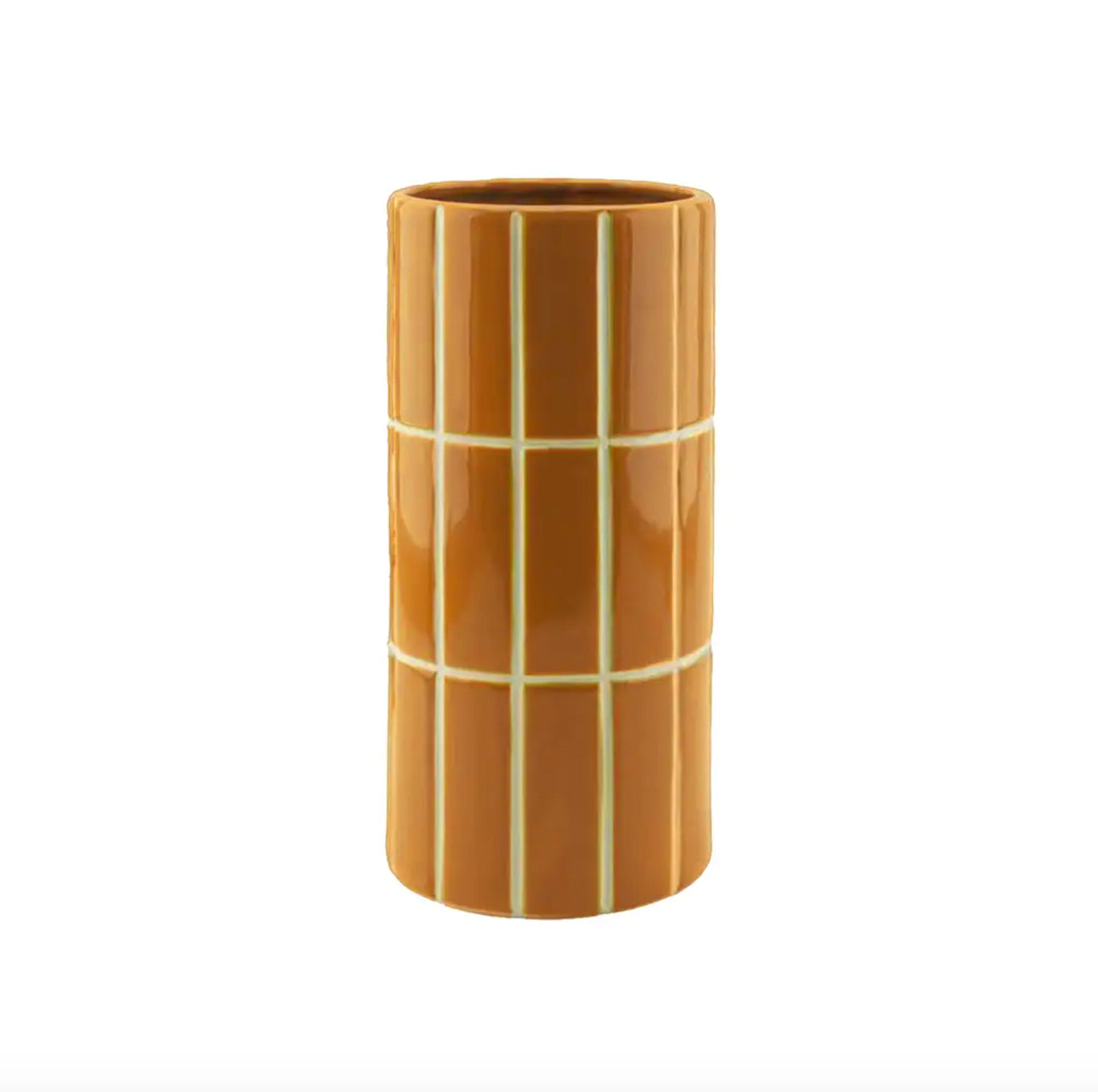 Vase "Tile" céramique - Ocre