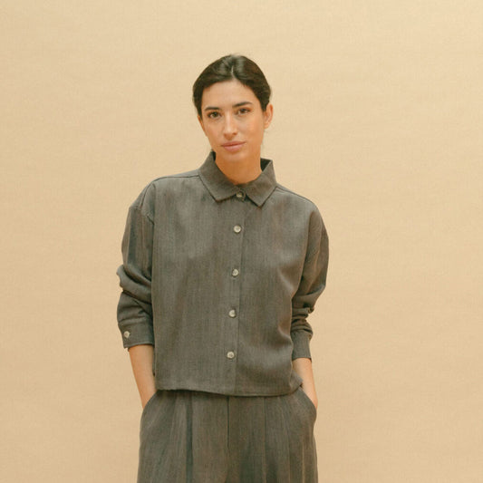 Chemise denim Tencel - Anthracite