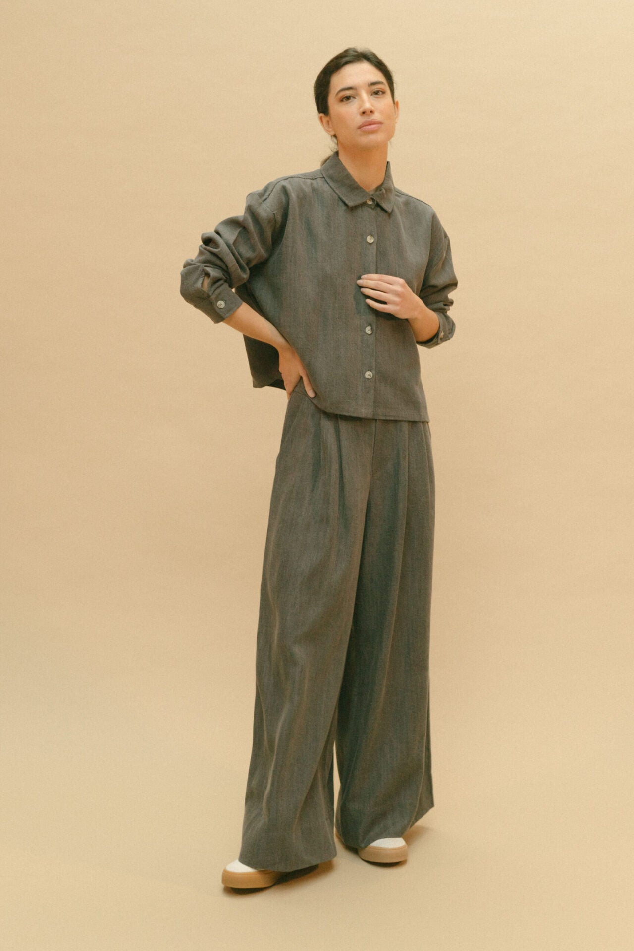 Chemise denim Tencel - Anthracite
