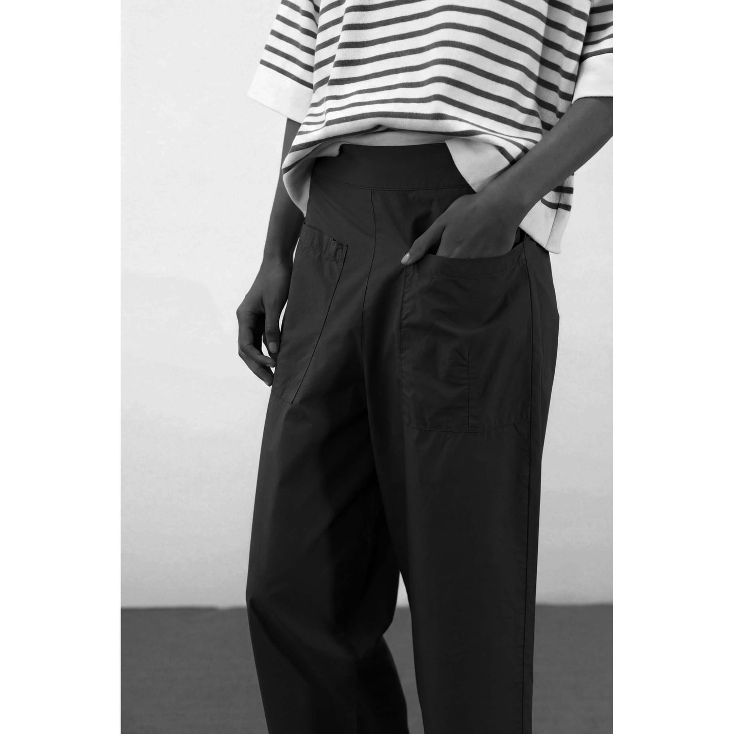 Pantalon straight large - Carbone