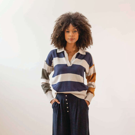 Pull-polo rayé