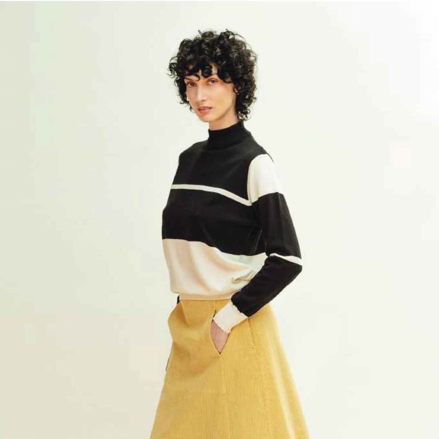 Pull colorblock - Noir/écru