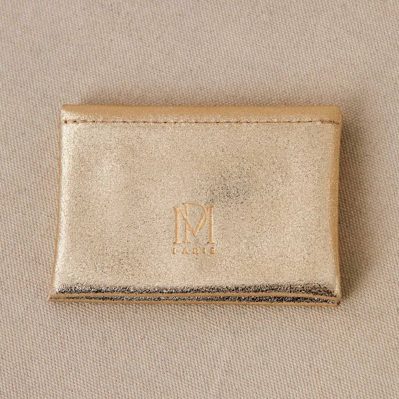 Portefeuille "Emile Double" cuir foil - Or