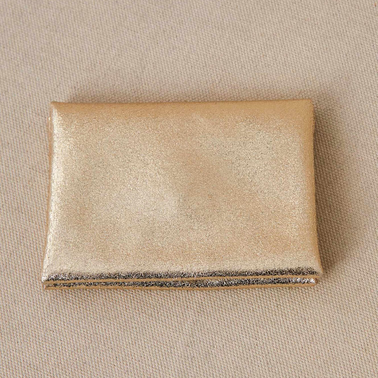 Portefeuille "Emile Double" cuir foil - Or