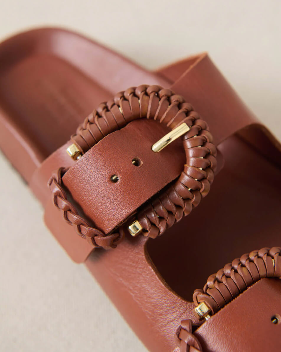 Sandales "Cora" cuir - Cognac