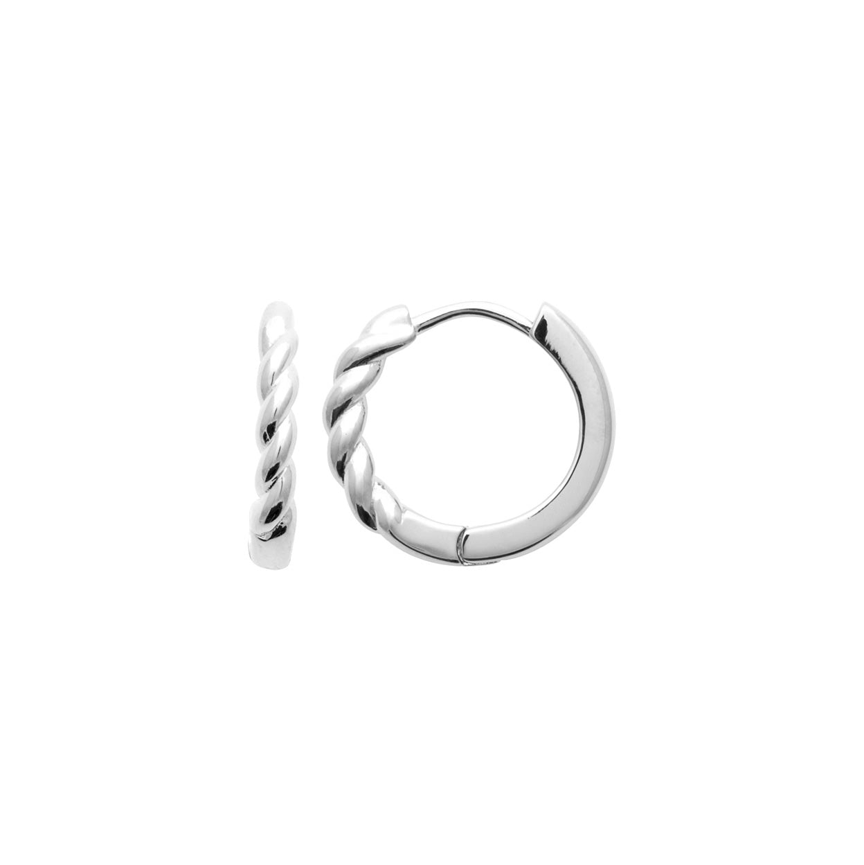 Petites créoles torsadées Argent 20mm