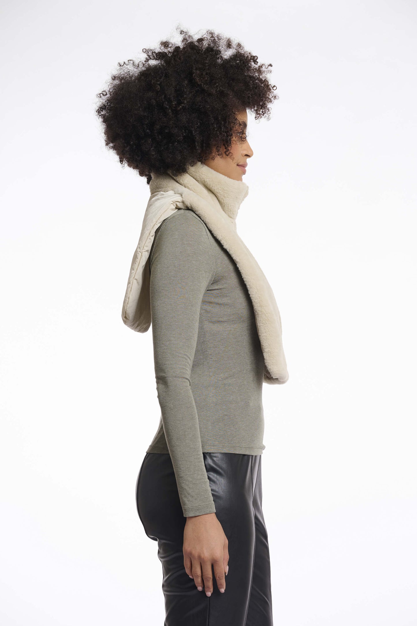 Bib fourrure réversible "Nura" - Sable