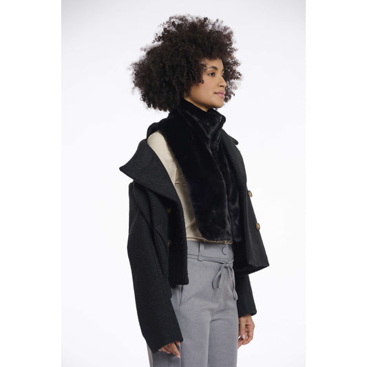 Bib fourrure réversible "Nura" - Noir