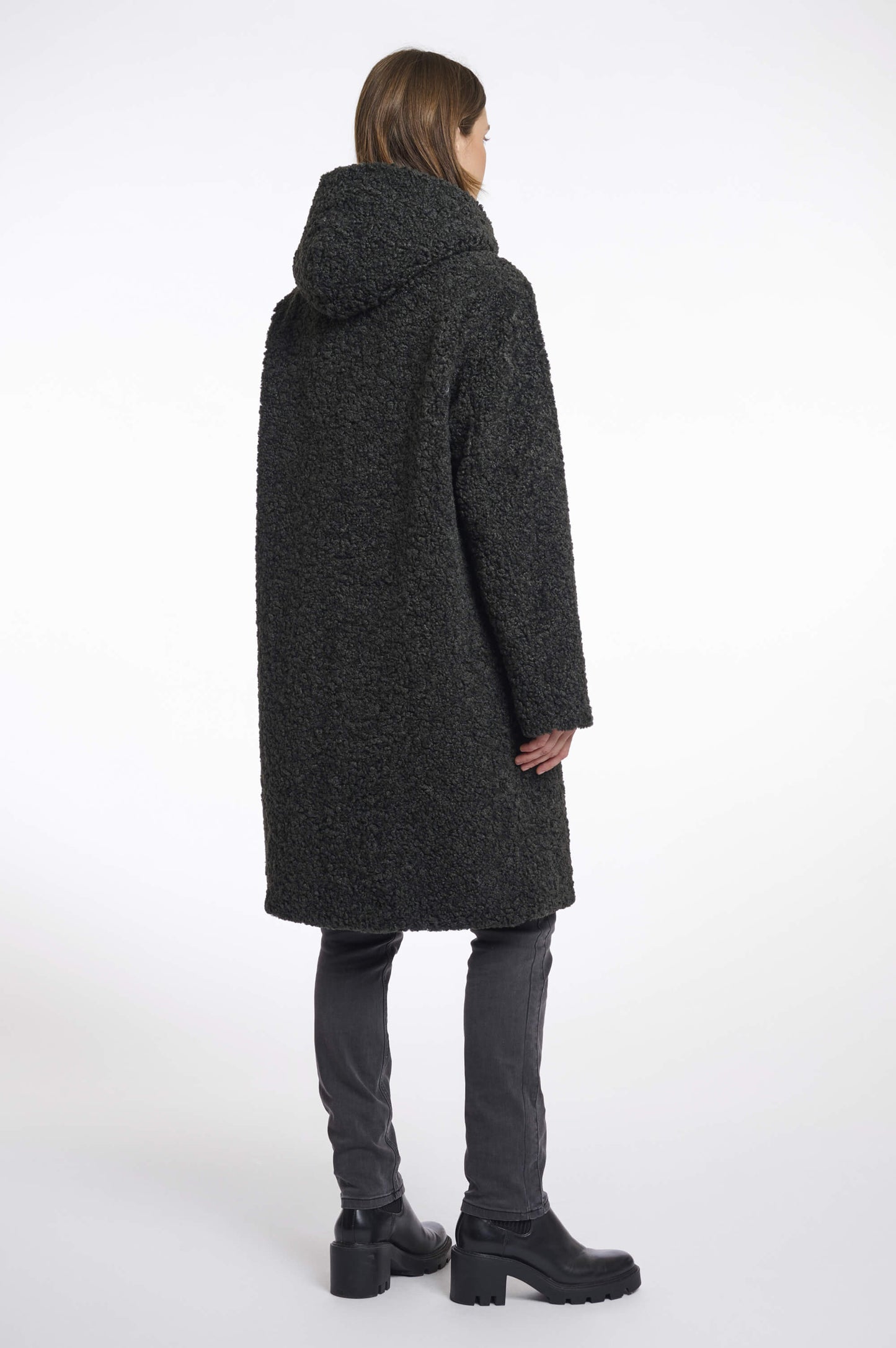 Manteau teddy "Leonie" - Deep iron