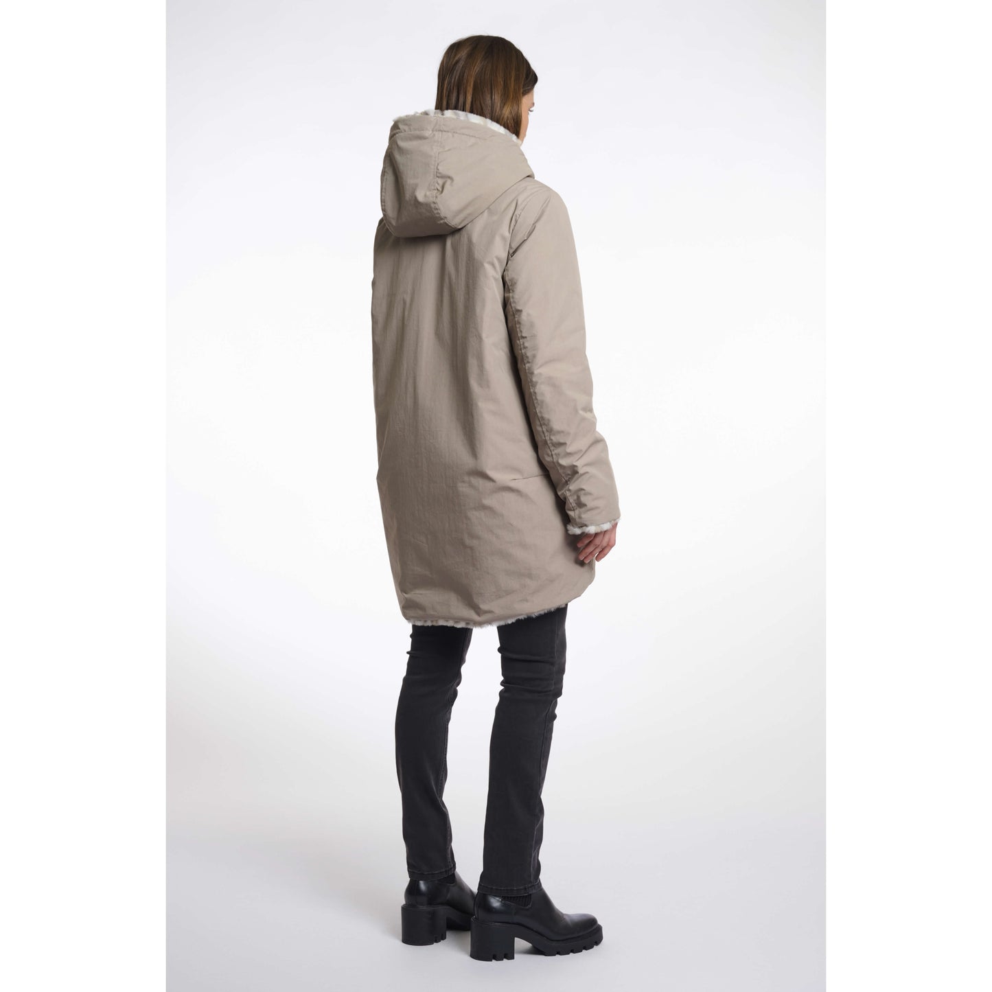 Parka réversible fourrure "Javin" - Sable/léopard