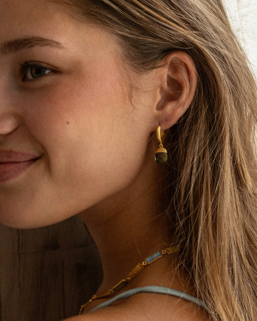 Boucles d'oreilles "Tirua" - Topazes fumées