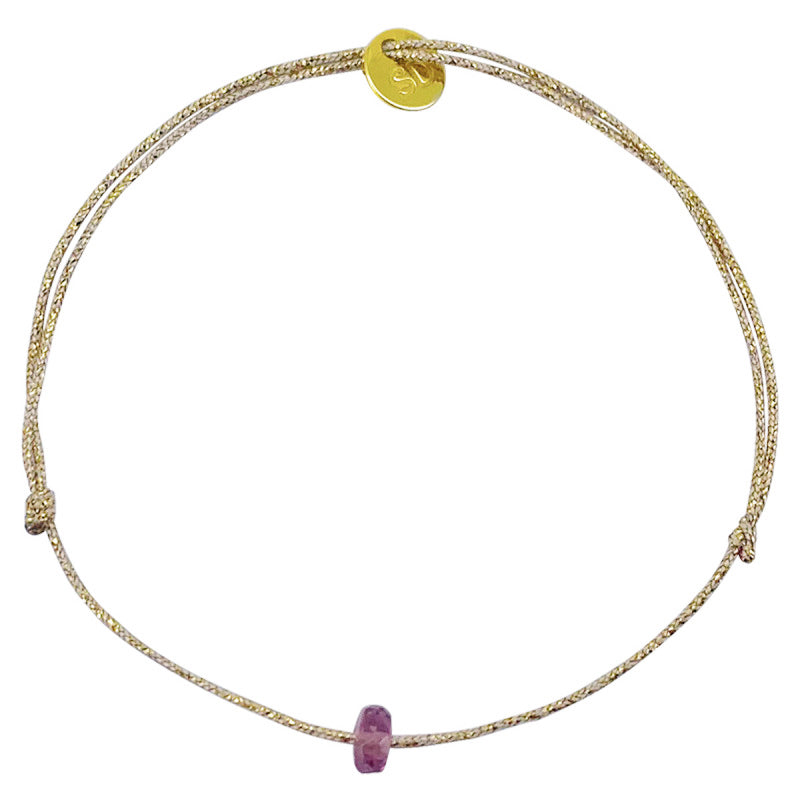 Bracelet-cordon "Rose" - Tourmaline