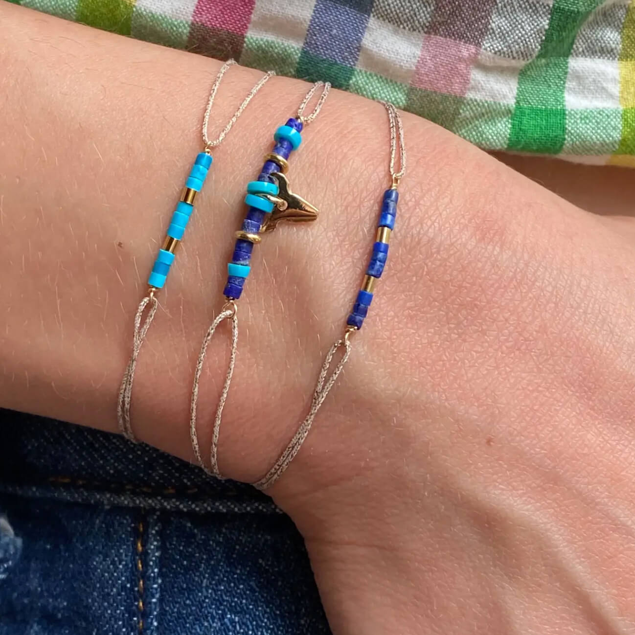 Bracelet-cordon "Apache" - Lapis lazuli