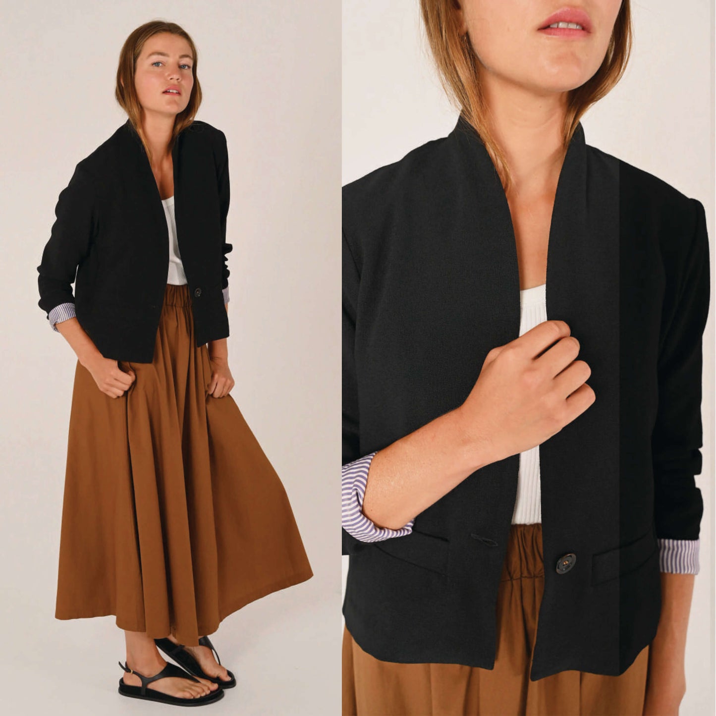 Veste crêpe "Curt Tribu" - Noir