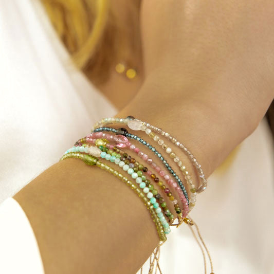 Bracelet-cordon "Dolly" - Tourmaline rose