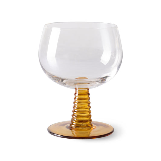Verre à pied "Swirl" bas - Ocre