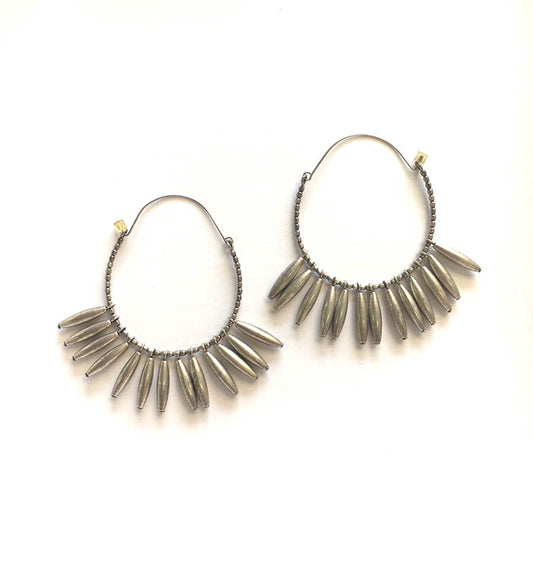 Créoles XL pampilles argent NWB